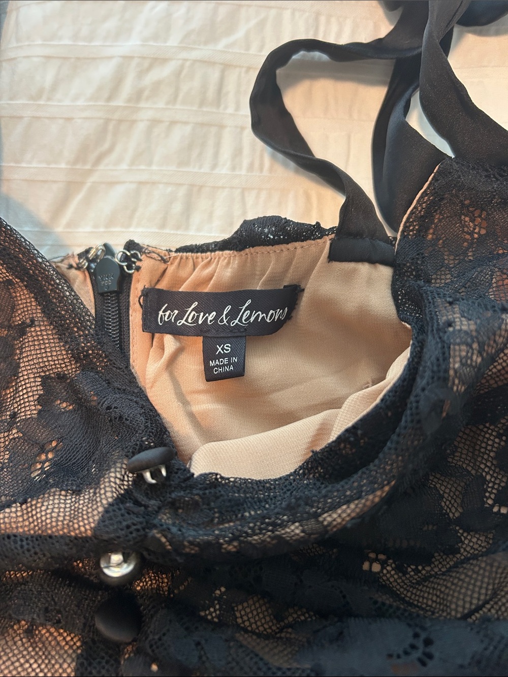For Love & Lemons Black Lace Mini Dress - Picture 2 of 2
